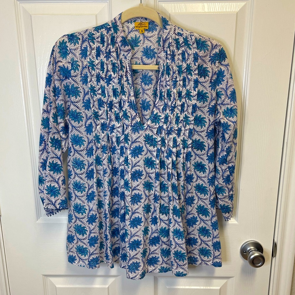 Roberta Roller Rabbit Pattern Beaded Blouse - image 1